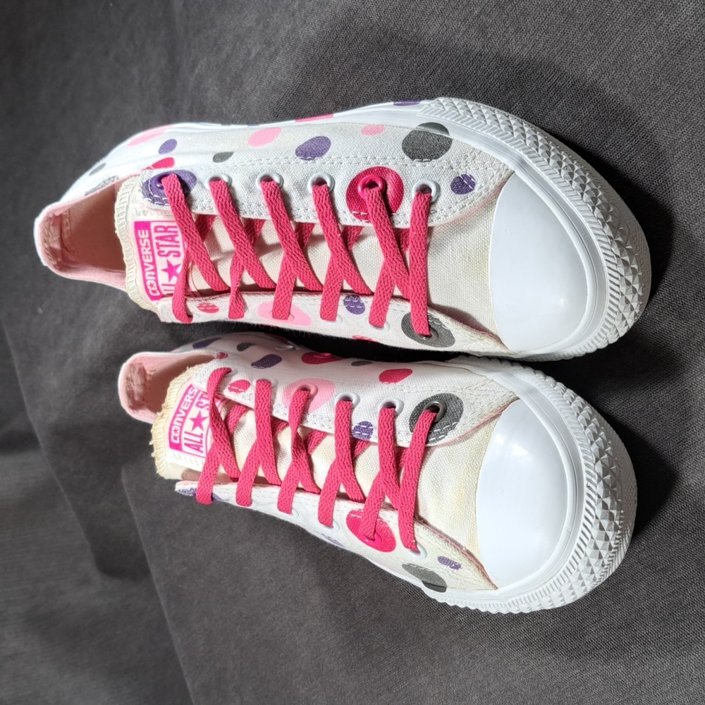 Converse Women's Polka Dot Sneakers - Pink and White